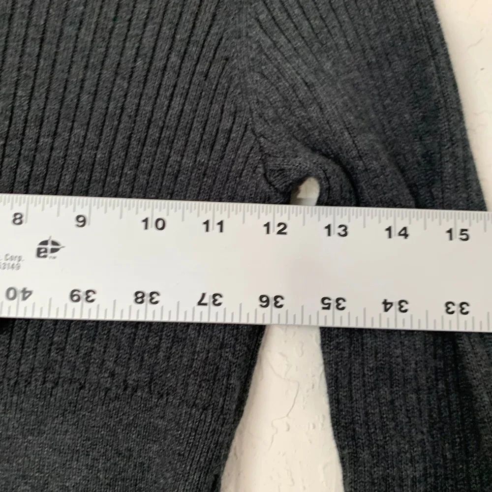 Abercrombie Kids Sweater Dress Girls 11/12 Grey Ribbed Tie Waist Quiet Luxury